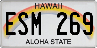 HI license plate ESM269