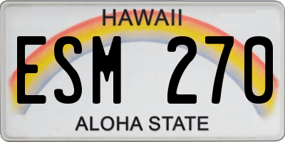 HI license plate ESM270