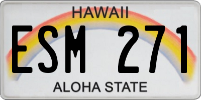 HI license plate ESM271