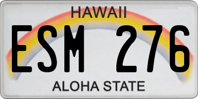 HI license plate ESM276