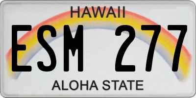 HI license plate ESM277