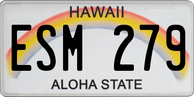 HI license plate ESM279