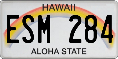 HI license plate ESM284