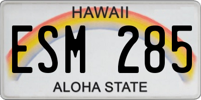 HI license plate ESM285