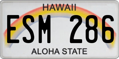 HI license plate ESM286