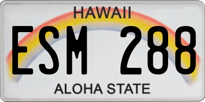 HI license plate ESM288