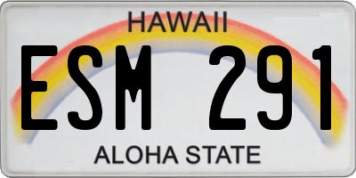 HI license plate ESM291