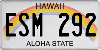 HI license plate ESM292