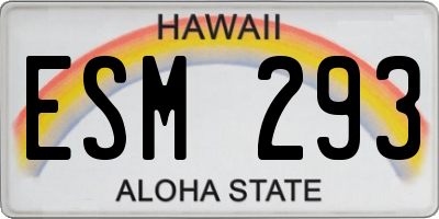 HI license plate ESM293