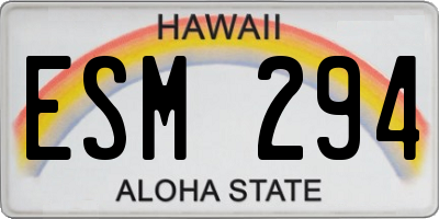 HI license plate ESM294