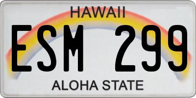 HI license plate ESM299