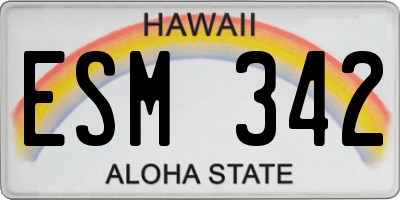 HI license plate ESM342