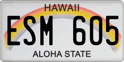 HI license plate ESM605