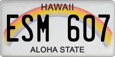 HI license plate ESM607