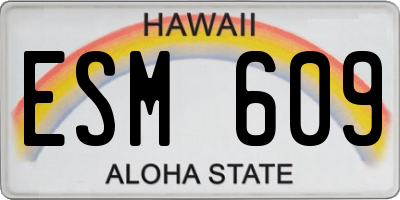 HI license plate ESM609