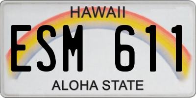 HI license plate ESM611