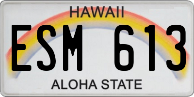 HI license plate ESM613