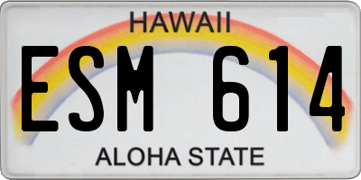 HI license plate ESM614