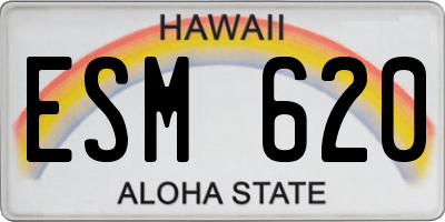 HI license plate ESM620