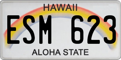 HI license plate ESM623