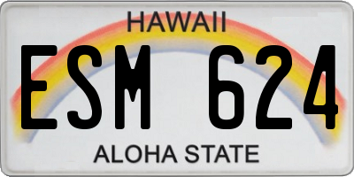 HI license plate ESM624