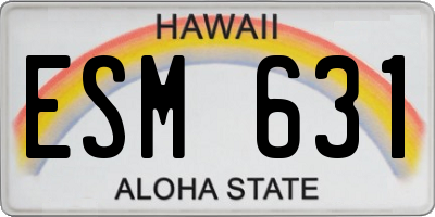 HI license plate ESM631
