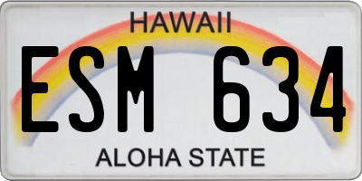HI license plate ESM634