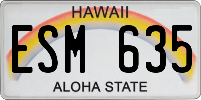 HI license plate ESM635
