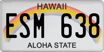 HI license plate ESM638