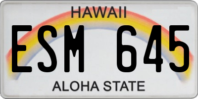HI license plate ESM645