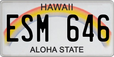 HI license plate ESM646