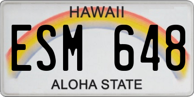 HI license plate ESM648