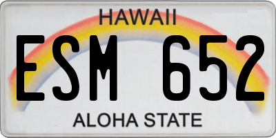 HI license plate ESM652