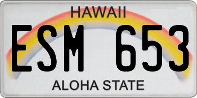 HI license plate ESM653