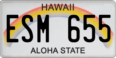 HI license plate ESM655