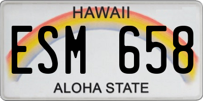 HI license plate ESM658