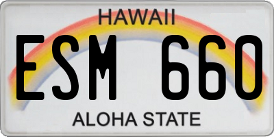 HI license plate ESM660