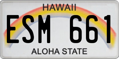 HI license plate ESM661
