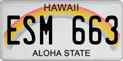 HI license plate ESM663