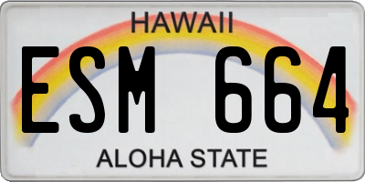 HI license plate ESM664