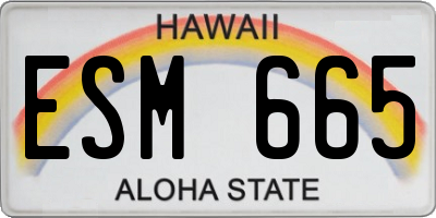 HI license plate ESM665