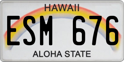 HI license plate ESM676