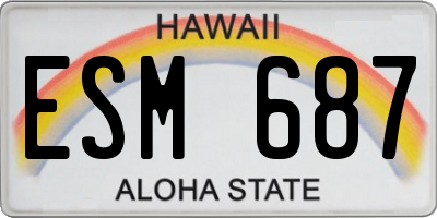 HI license plate ESM687
