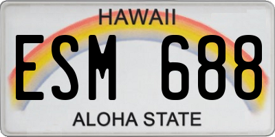 HI license plate ESM688