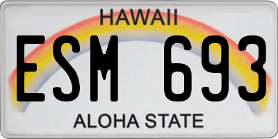HI license plate ESM693