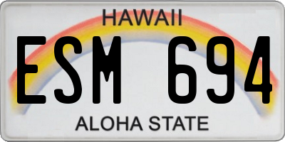 HI license plate ESM694