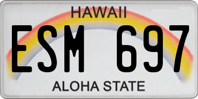 HI license plate ESM697