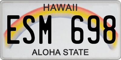 HI license plate ESM698