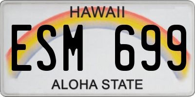 HI license plate ESM699