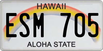 HI license plate ESM705